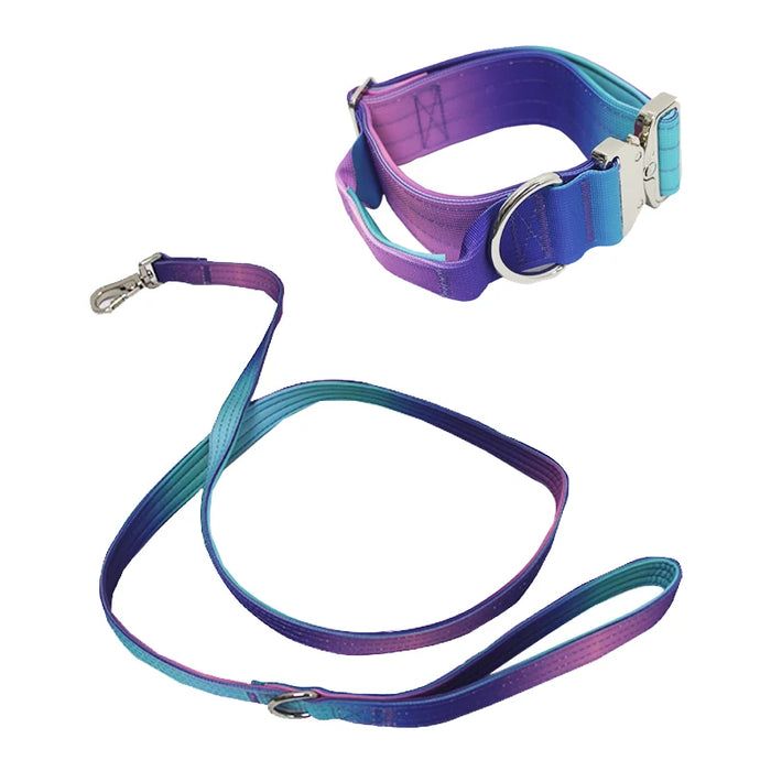 Dog Collar Nylon Gradient Widened 5cm Anti-Strangulation Anti-Explosion Adjustable Dog Collar Outdoor Products Pet Accessories