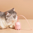 Interactive Cat Toy USB Cat Pet Silicone Automatically Rotates Mouse Tail.Kitten Teasing Stick Pink