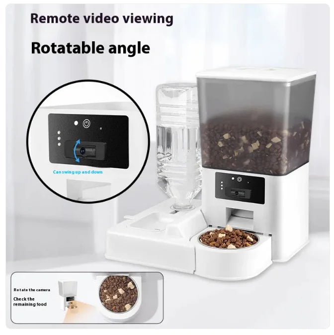 Smart Dual-Bowl Video Feeder with Timed Portions