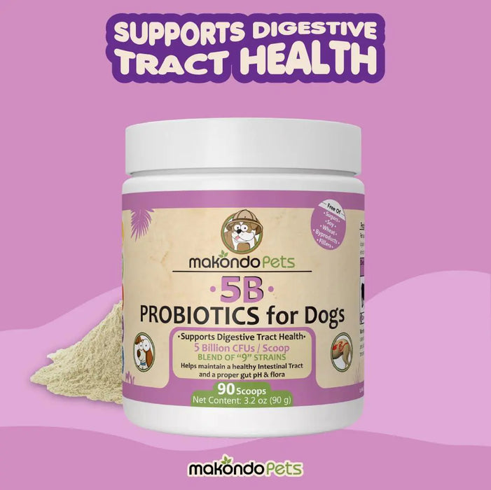 Probiotics for Dogs Puppies Extra Strength 9 Species 5 Billion CFU per Scoop of